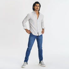 Load image into Gallery viewer, Men&#39;s Blue &amp; Cream Striped Shirt
