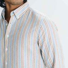 Load image into Gallery viewer, Men&#39;s Blue &amp; Cream Striped Shirt
