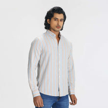 Load image into Gallery viewer, Men&#39;s Blue &amp; Cream Striped Shirt
