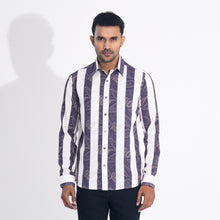 Load image into Gallery viewer, Men Brown Stripe Slim Fit Shirt
