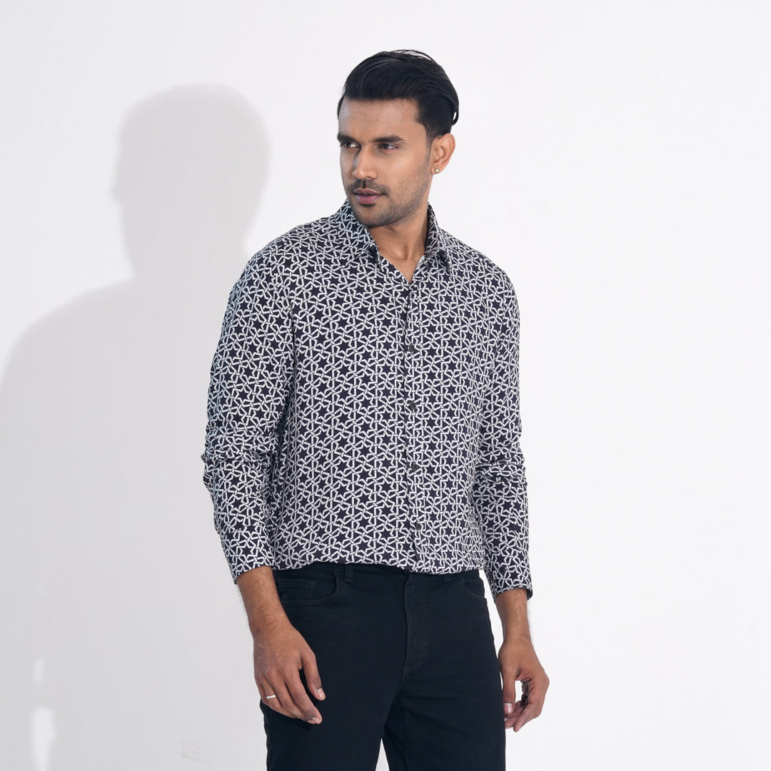 Men Gray Printed Shirt