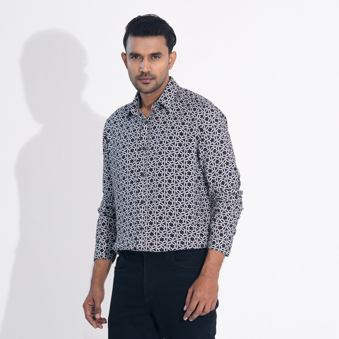 Men Gray Printed Shirt