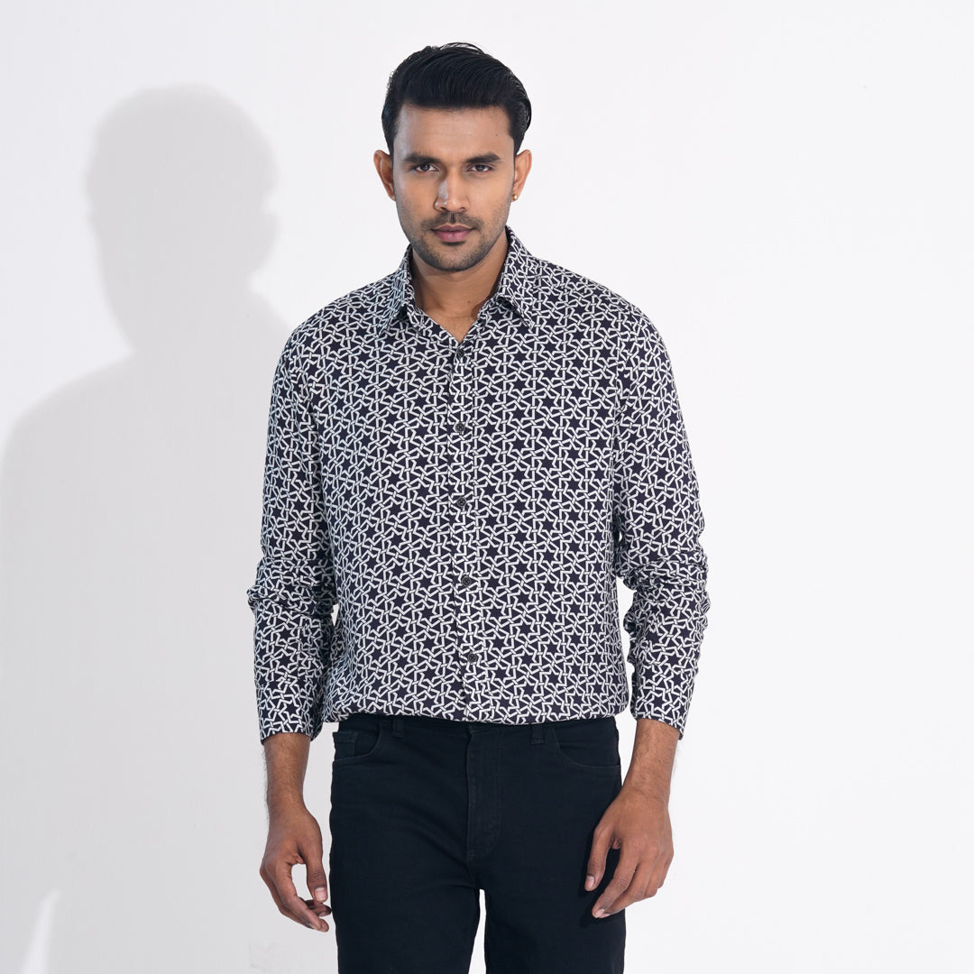 Men Gray Printed Shirt