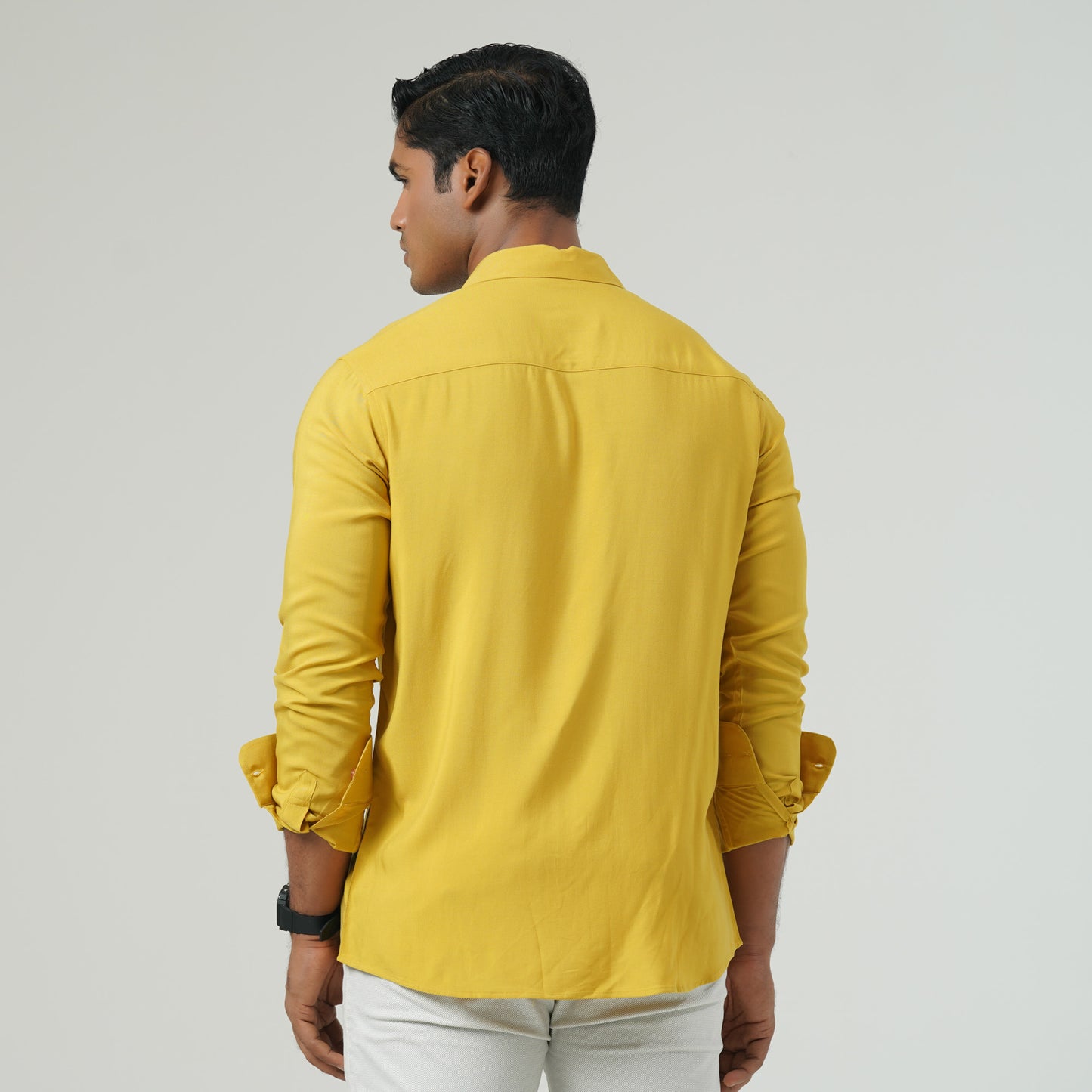 Mens Mustard Casual Shirt