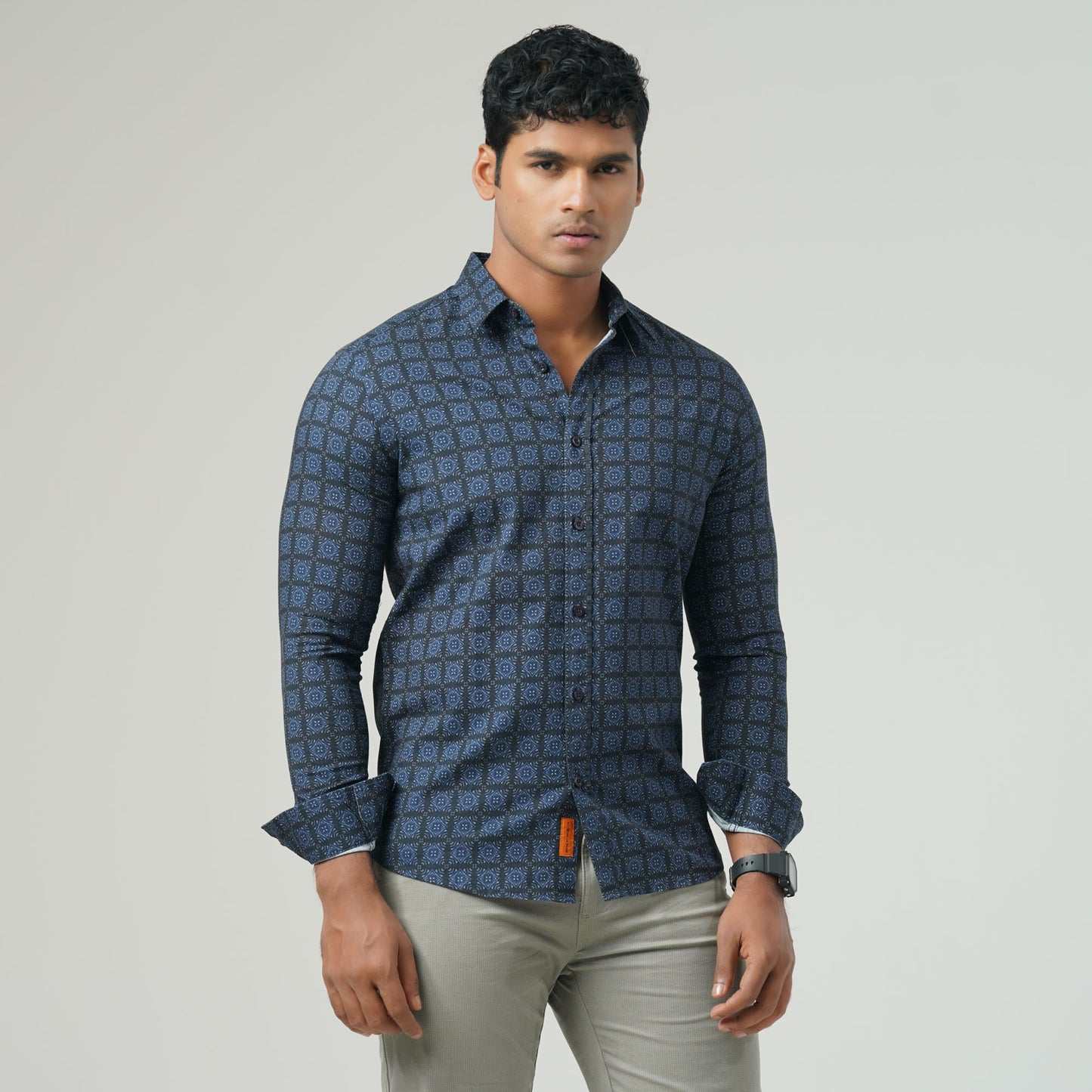 Mens Navy Casual Shirt