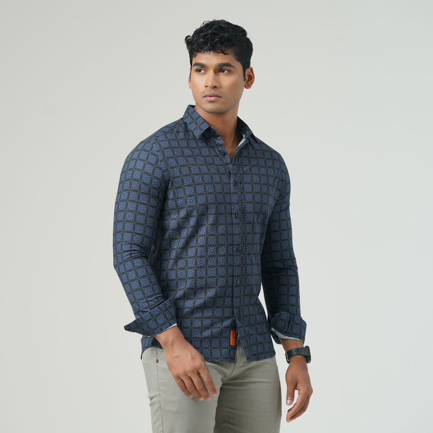 Mens Navy Casual Shirt