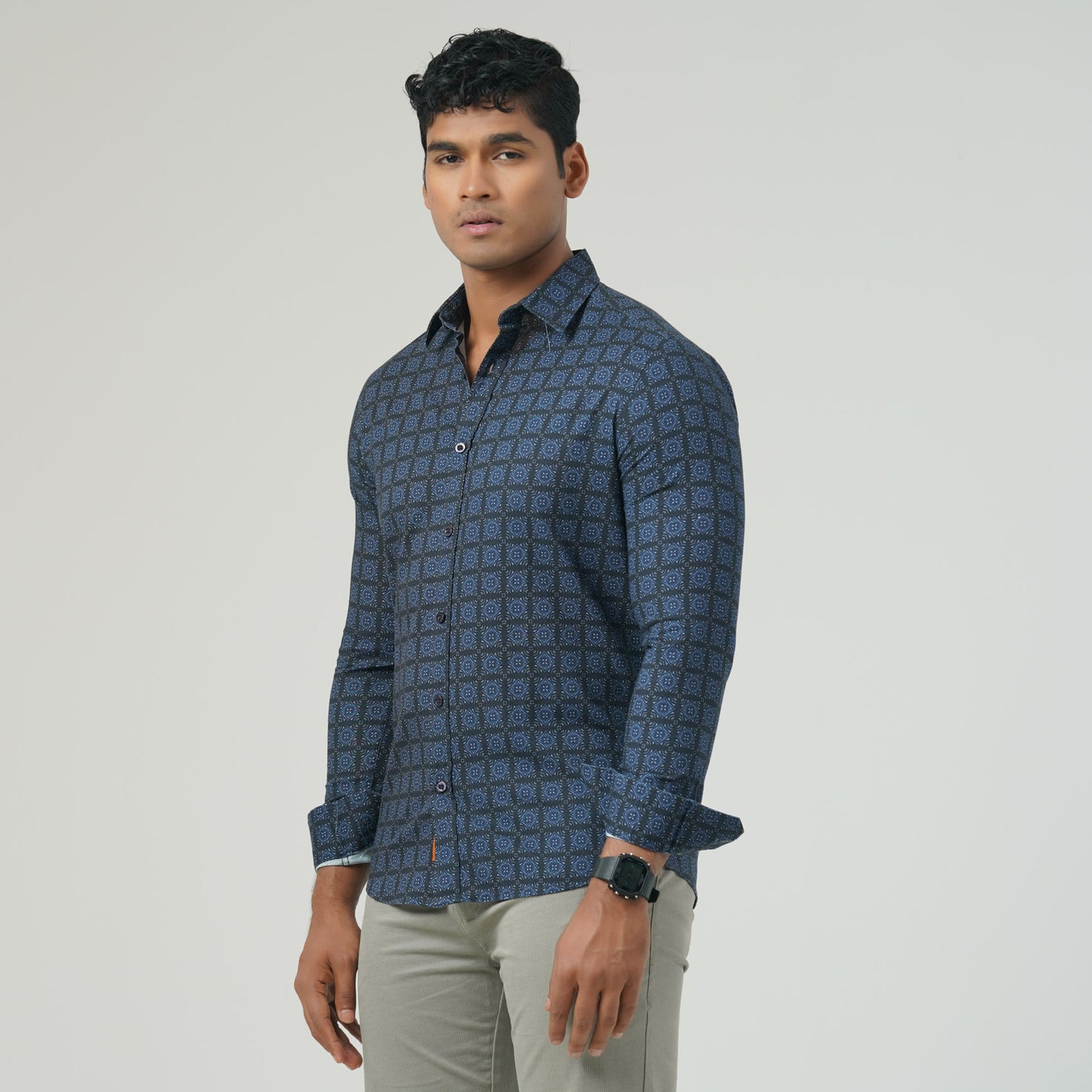 Mens Navy Casual Shirt