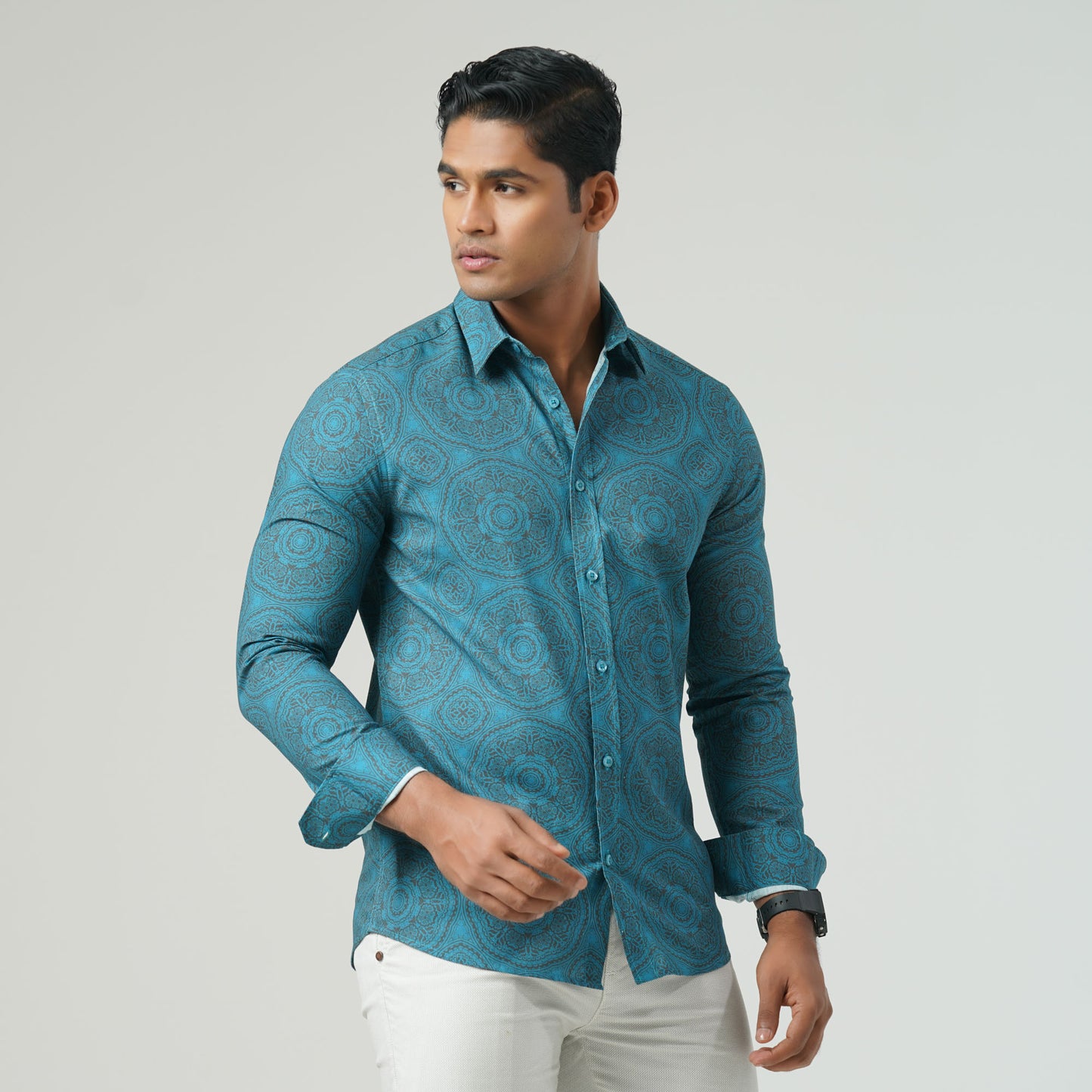 Mens Sole Blue Cotton Shirt