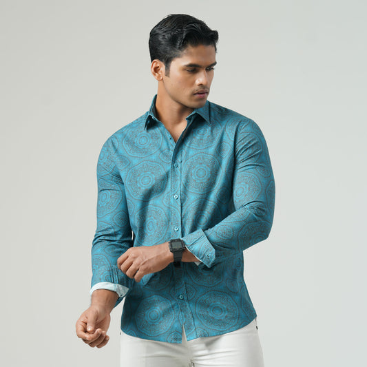 Mens Sole Blue Cotton Shirt