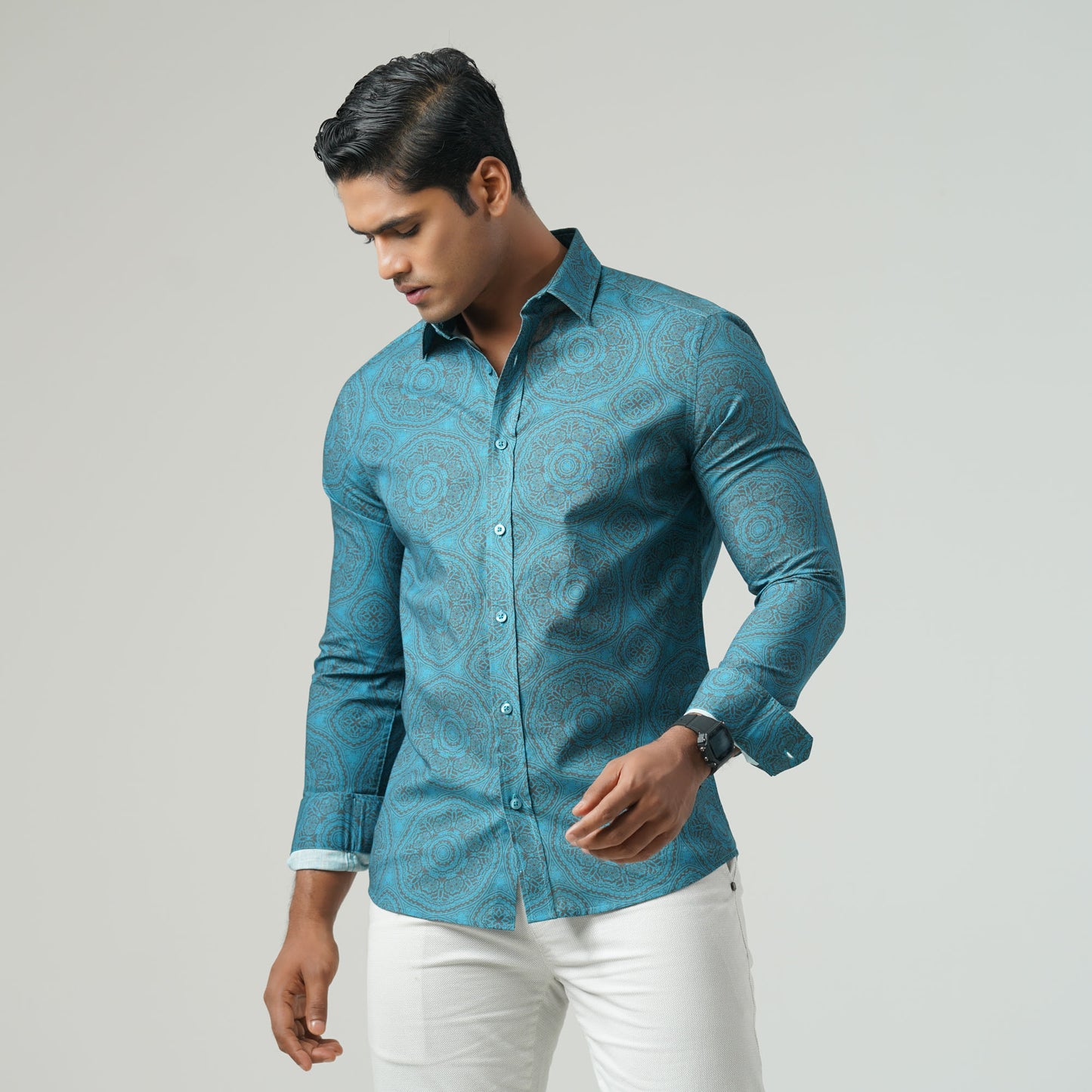 Mens Sole Blue Cotton Shirt