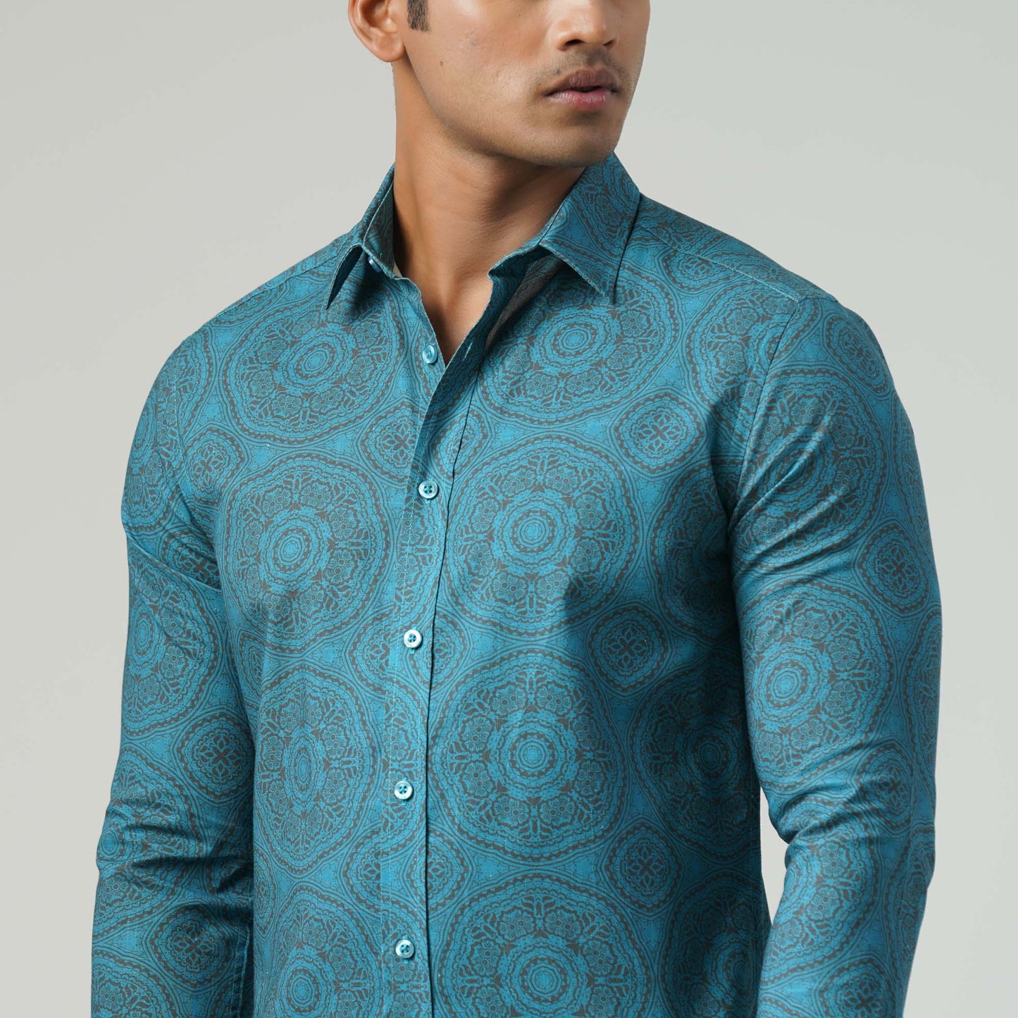 Mens Sole Blue Cotton Shirt