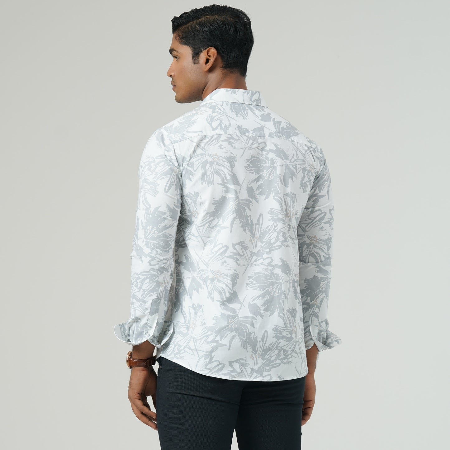 Mens White Aop Casual Shirt