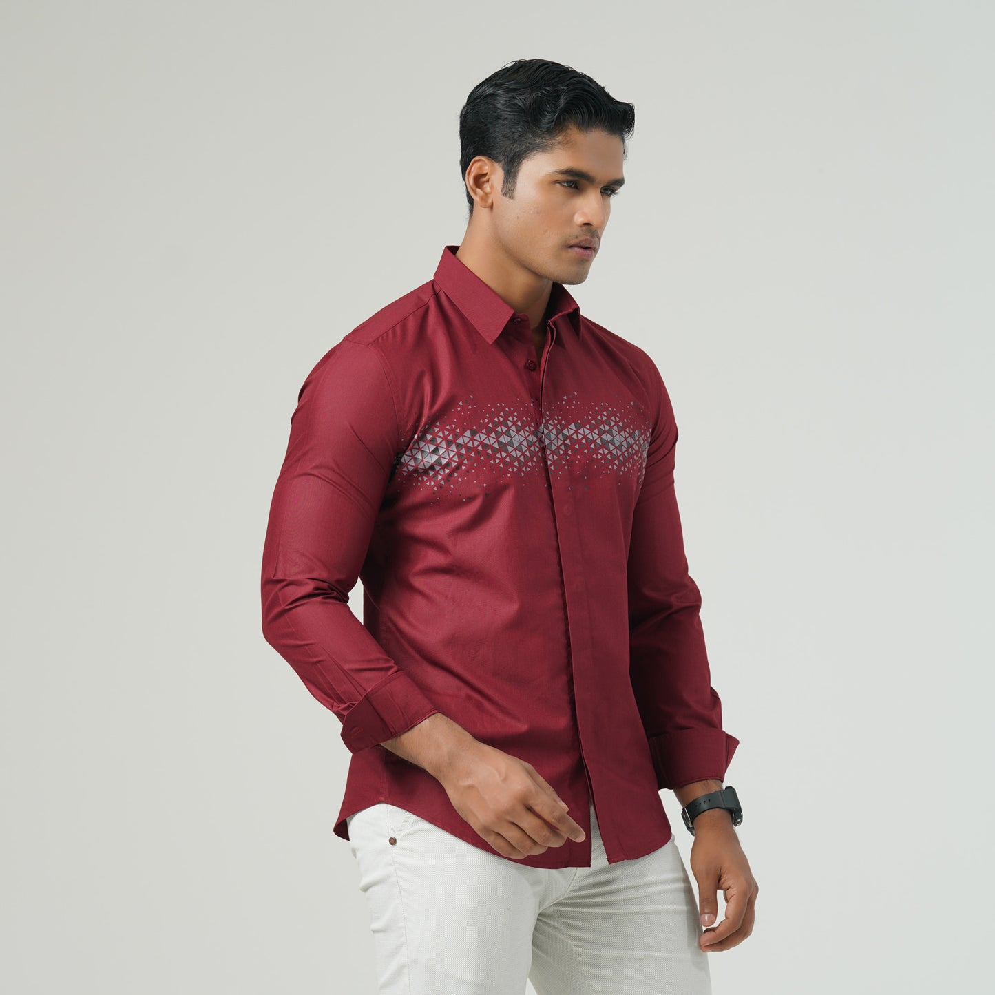 Mens Maroon L/S Shirt