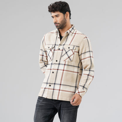 Mens Golden Check Shacket