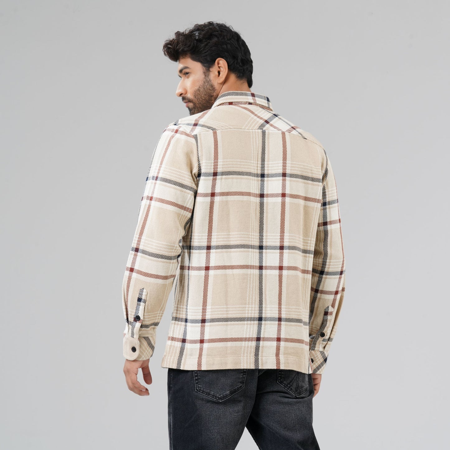 Mens Golden Check Shacket