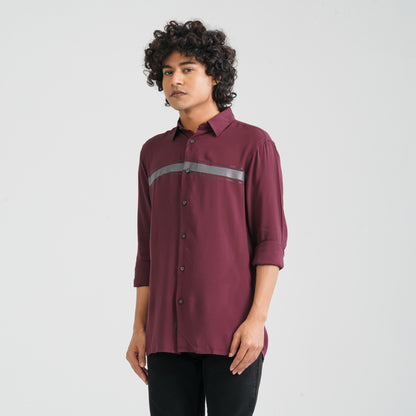 Men's Maroon Viscose Casual Shirt