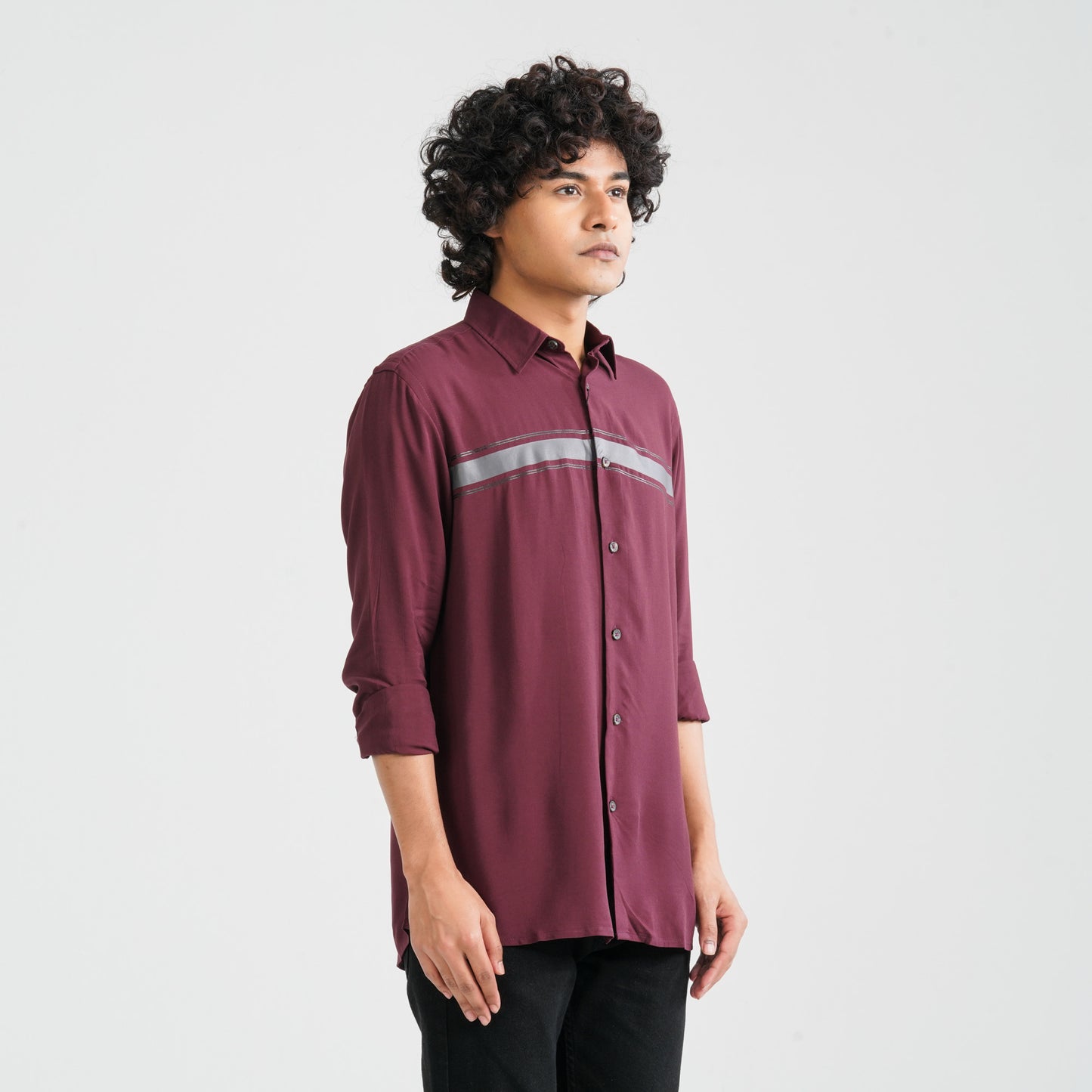 Men's Maroon Viscose Casual Shirt