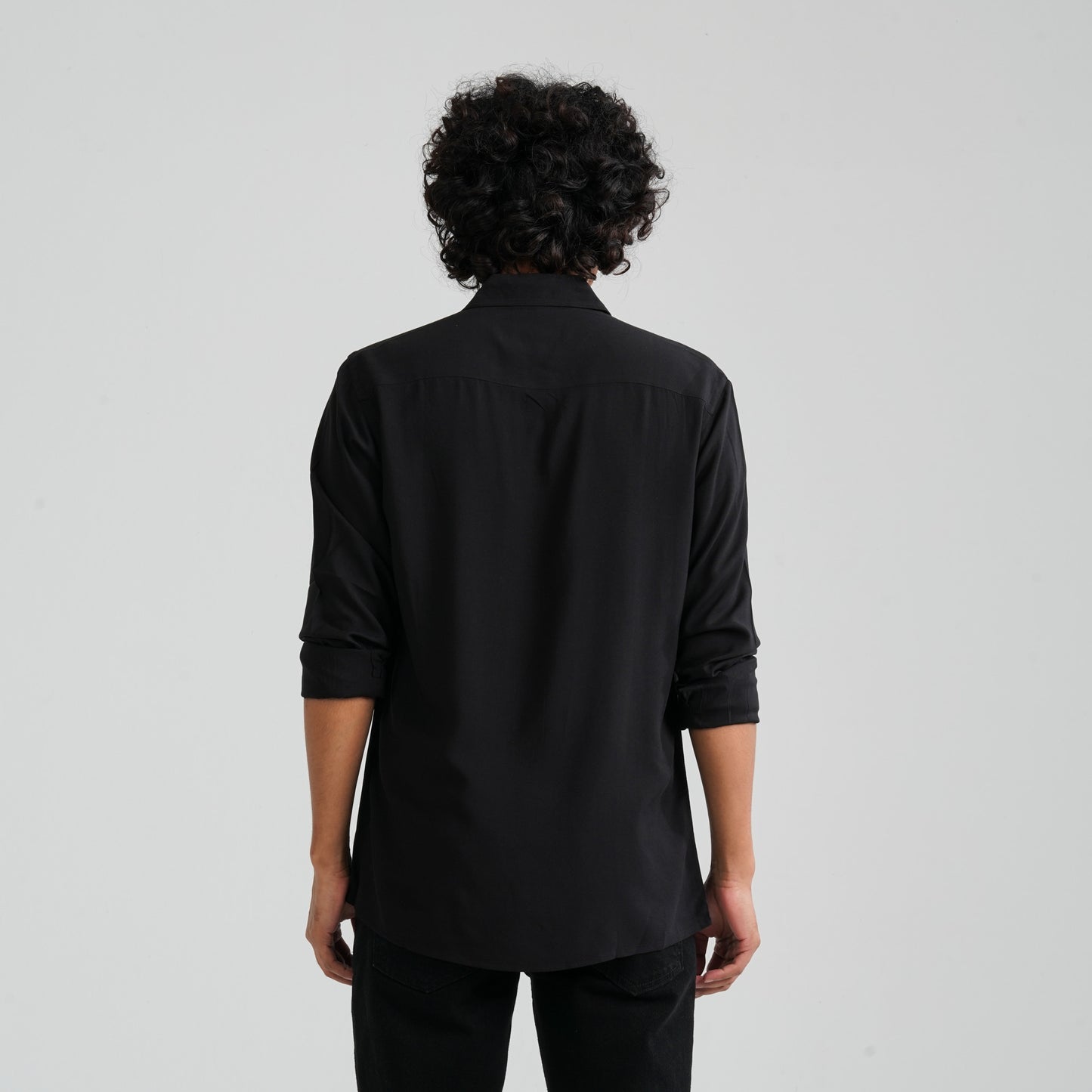 Men's Black Viscose Casual Shirt