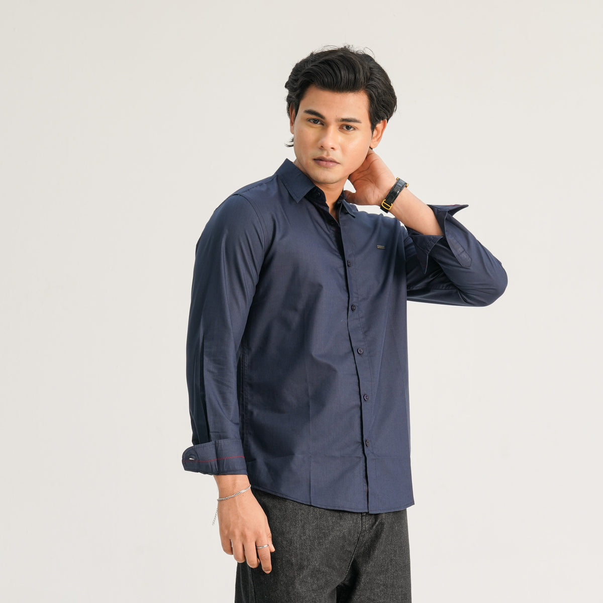Mens Navy Casual Shirt