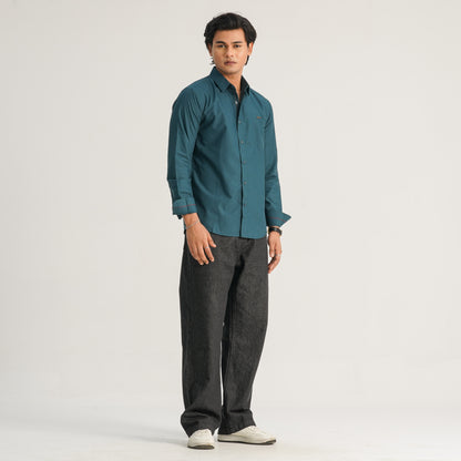 Mens Green Casual Shirt