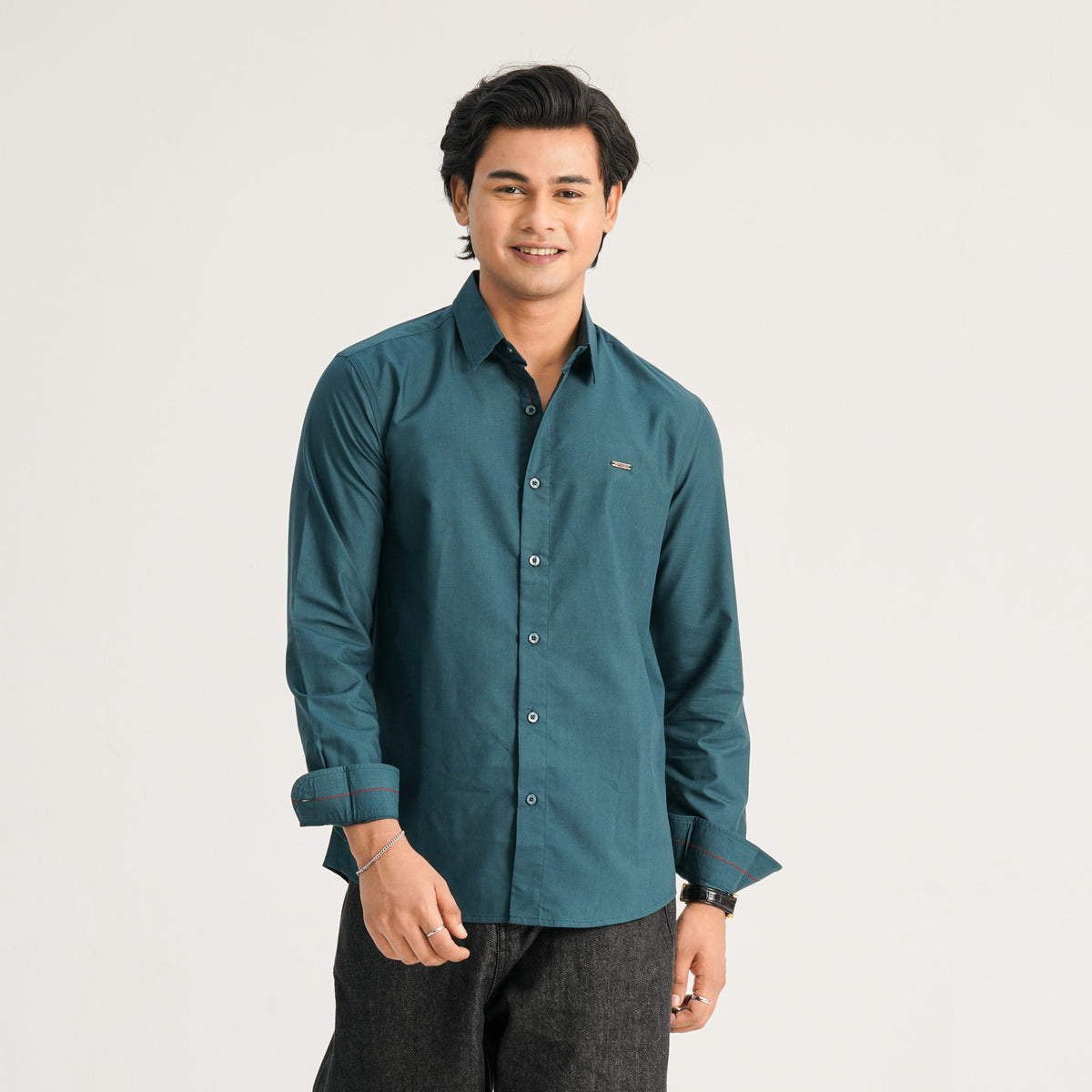 Mens Green Casual Shirt