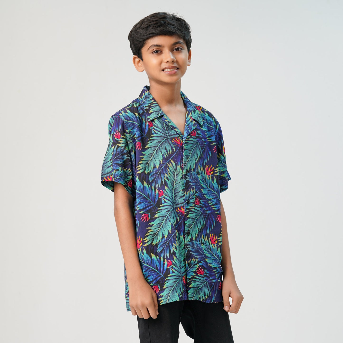 Boys Hawai Green AopShirt