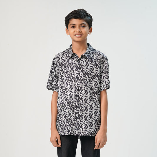 Boys Black Short Sleeve Shirt