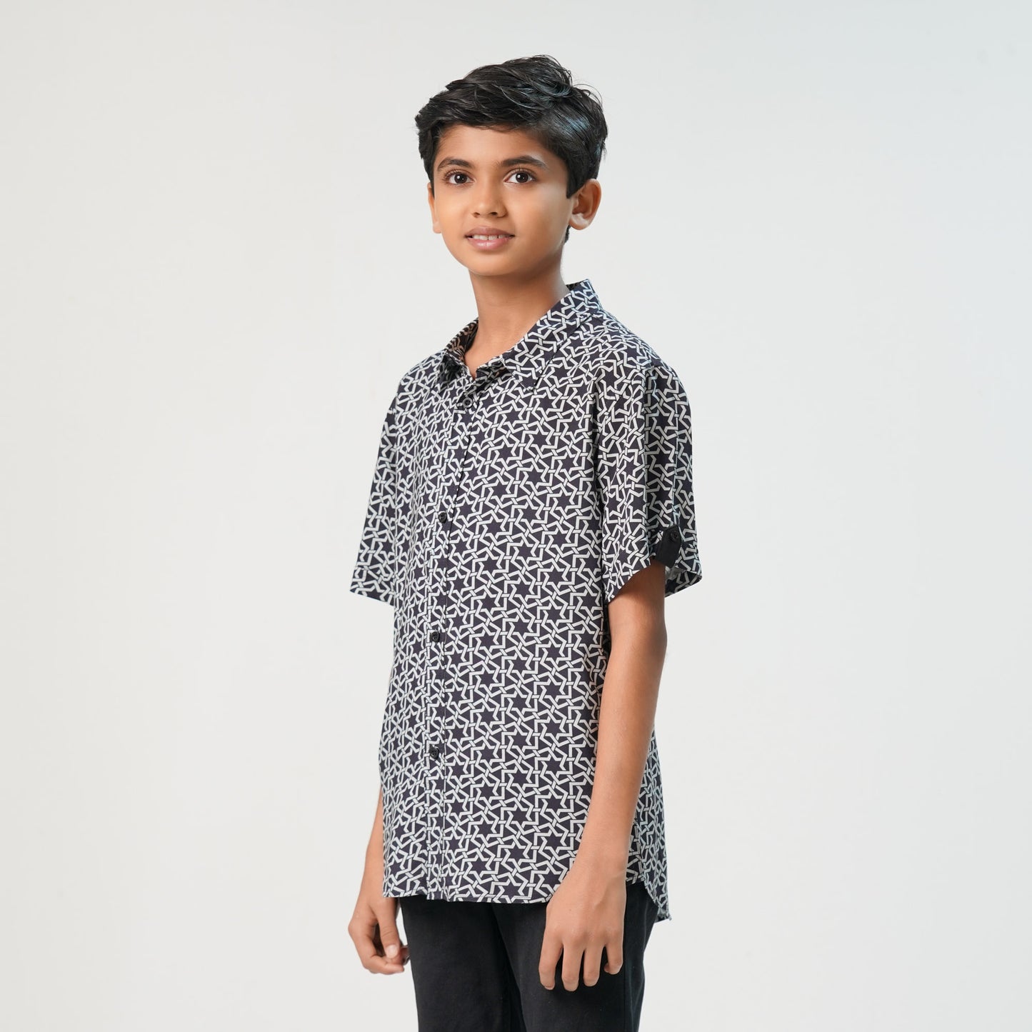 Boys Black Short Sleeve Shirt