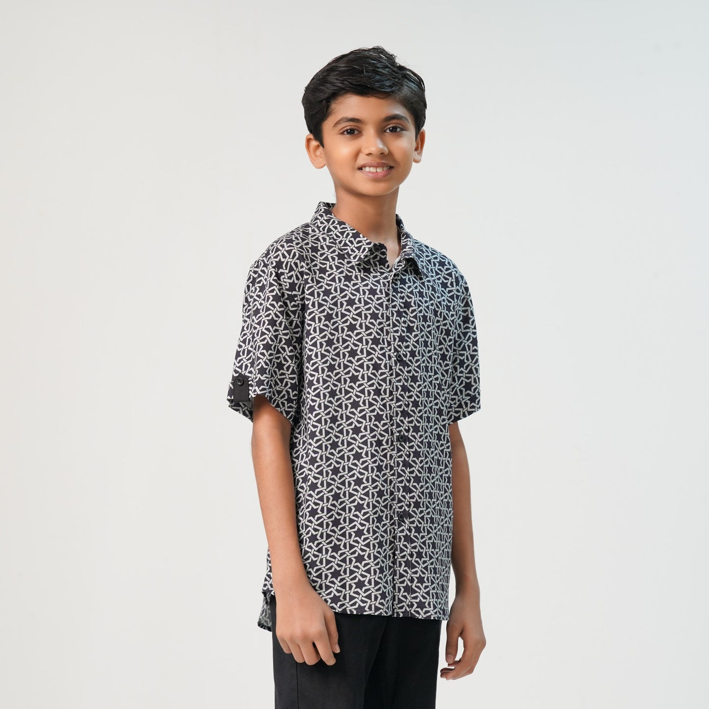 Boys Black Short Sleeve Shirt