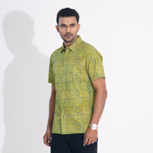 Load image into Gallery viewer, Mens Yellow Printed Cotton Shirt
