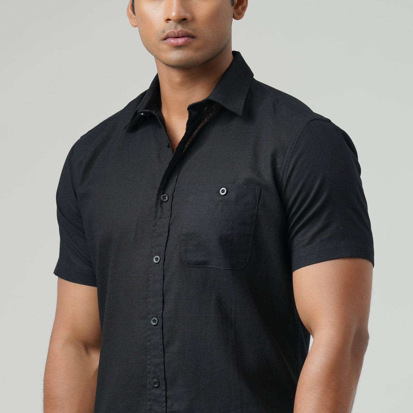 Mens Black Short Sleeve Shirt