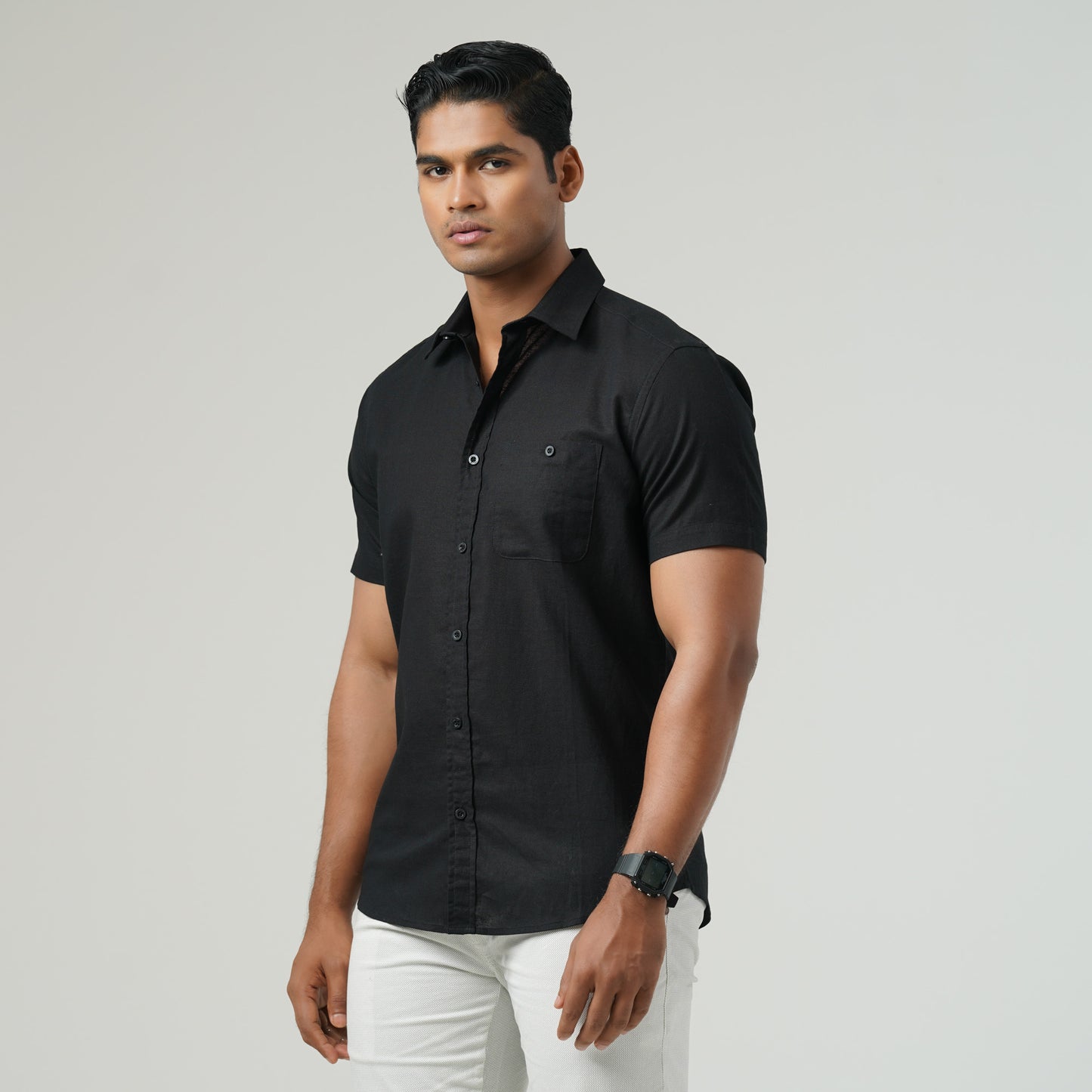 Mens Black Short Sleeve Shirt