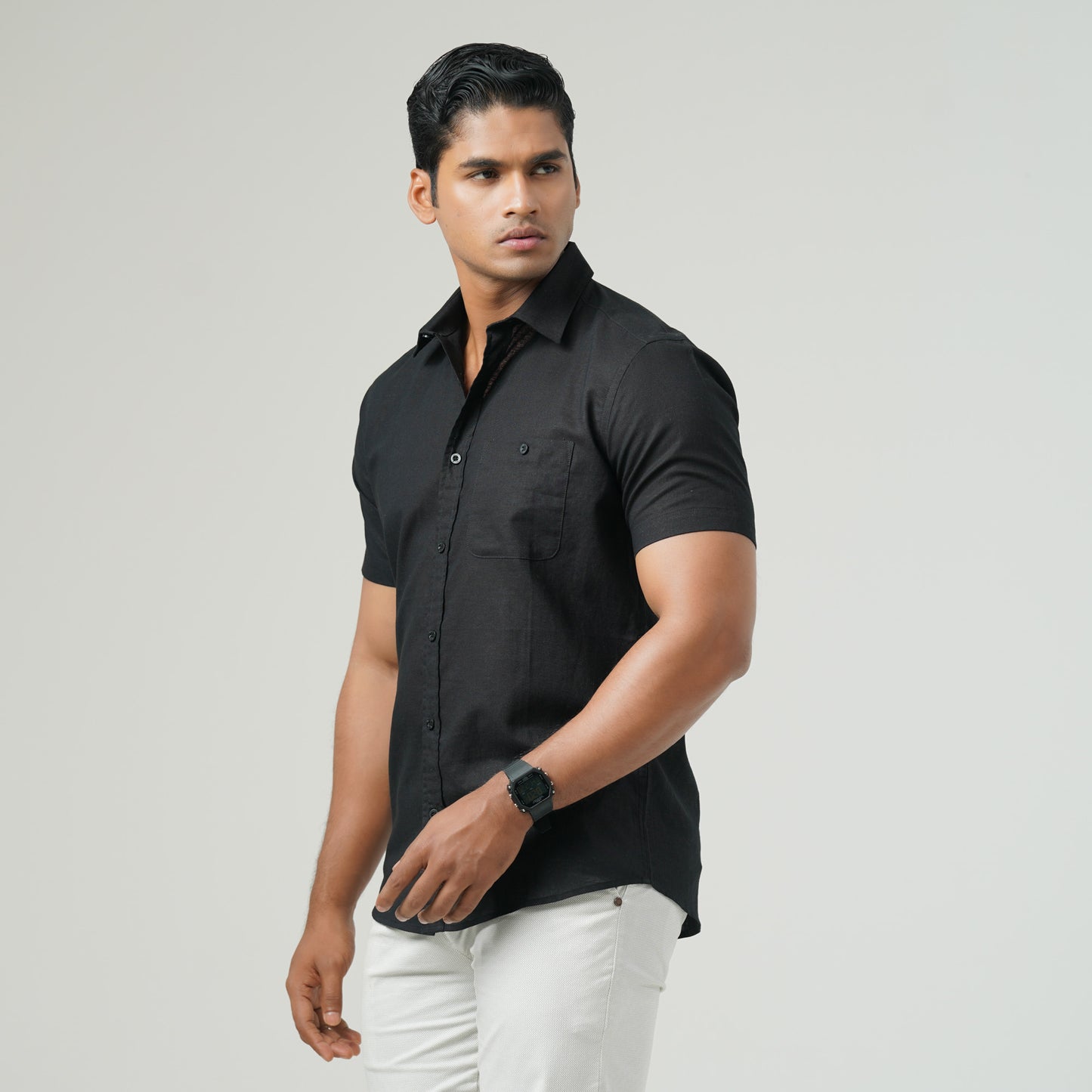 Mens Black Short Sleeve Shirt