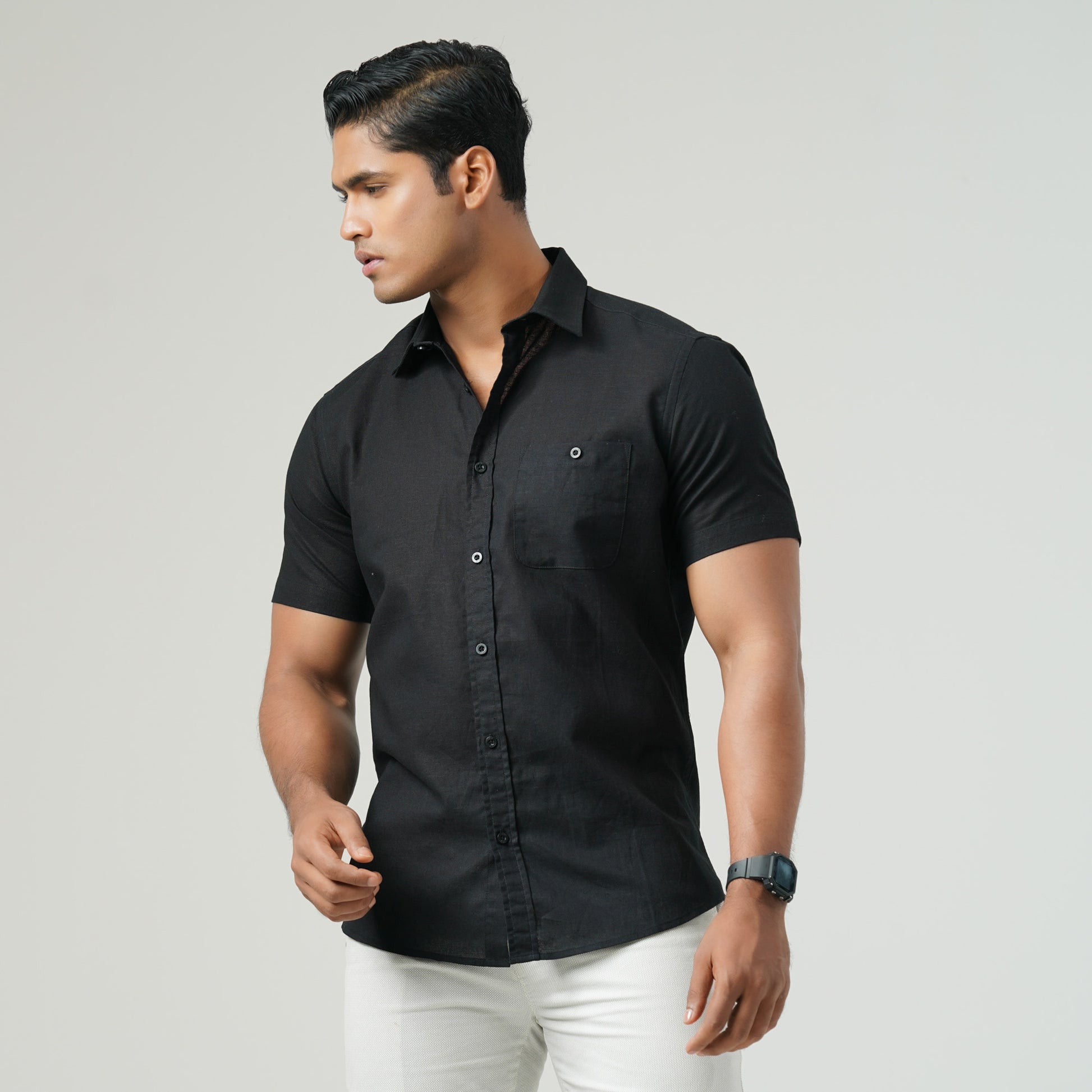 Mens Black Short Sleeve Shirt TwelveBd Mens Black Short Sleeve Shirt TwelveBd