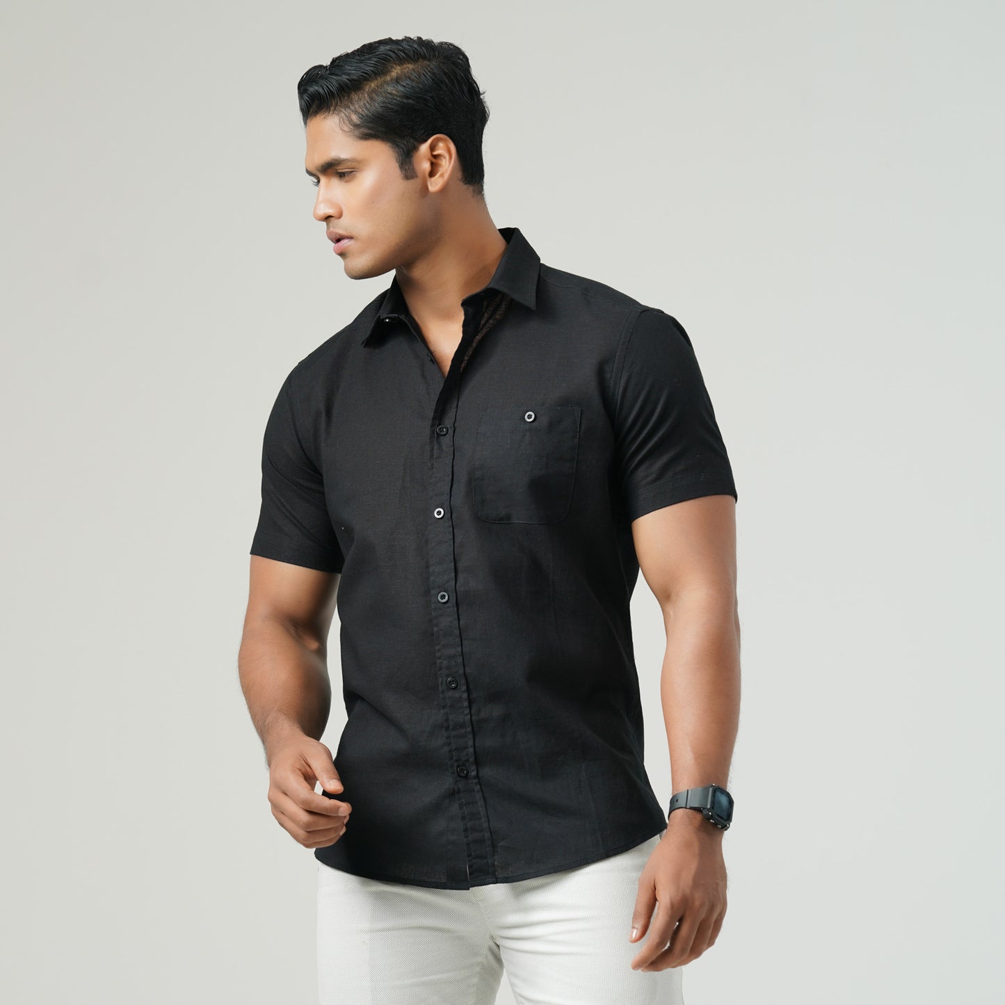 Mens Black Short Sleeve Shirt