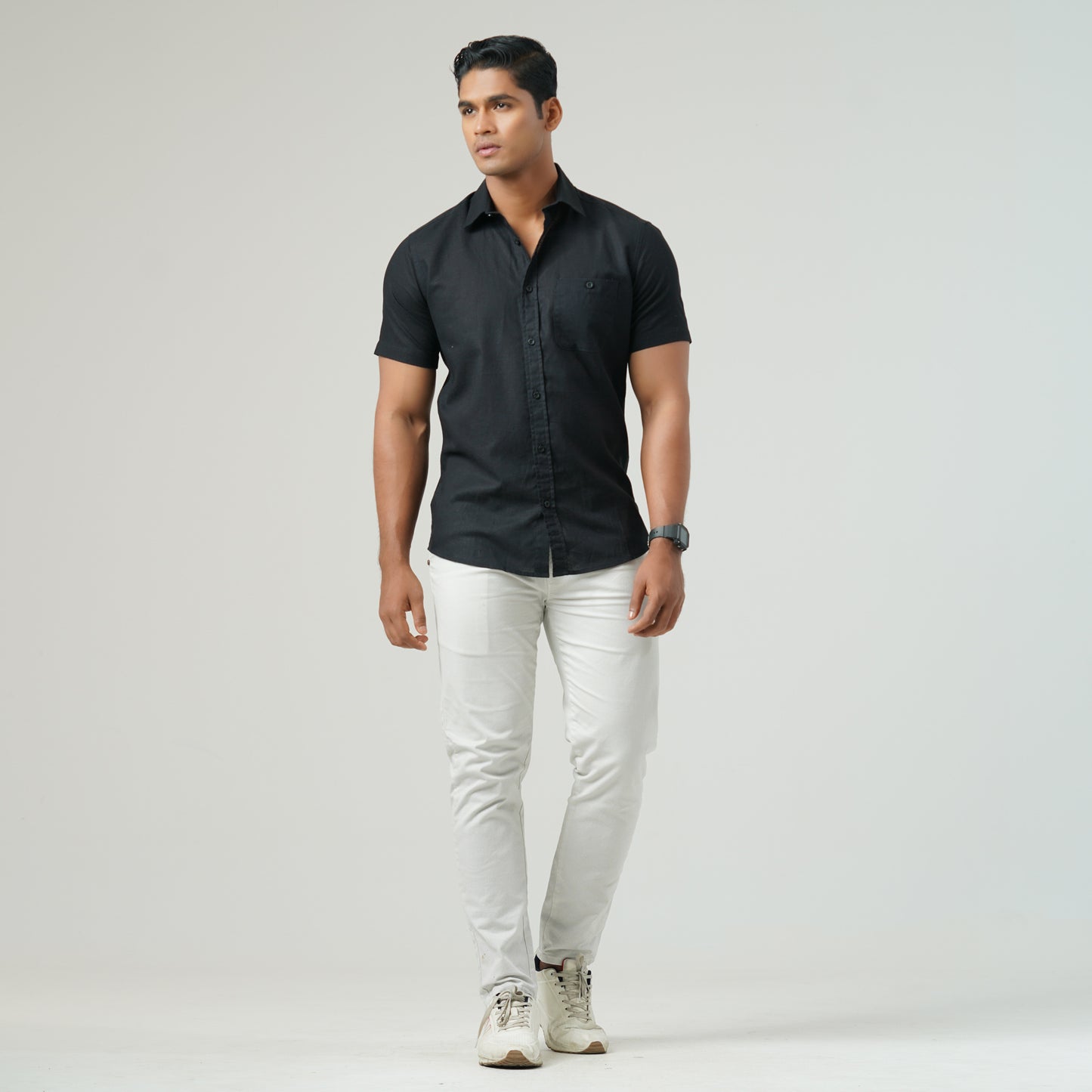 Mens Black Short Sleeve Shirt