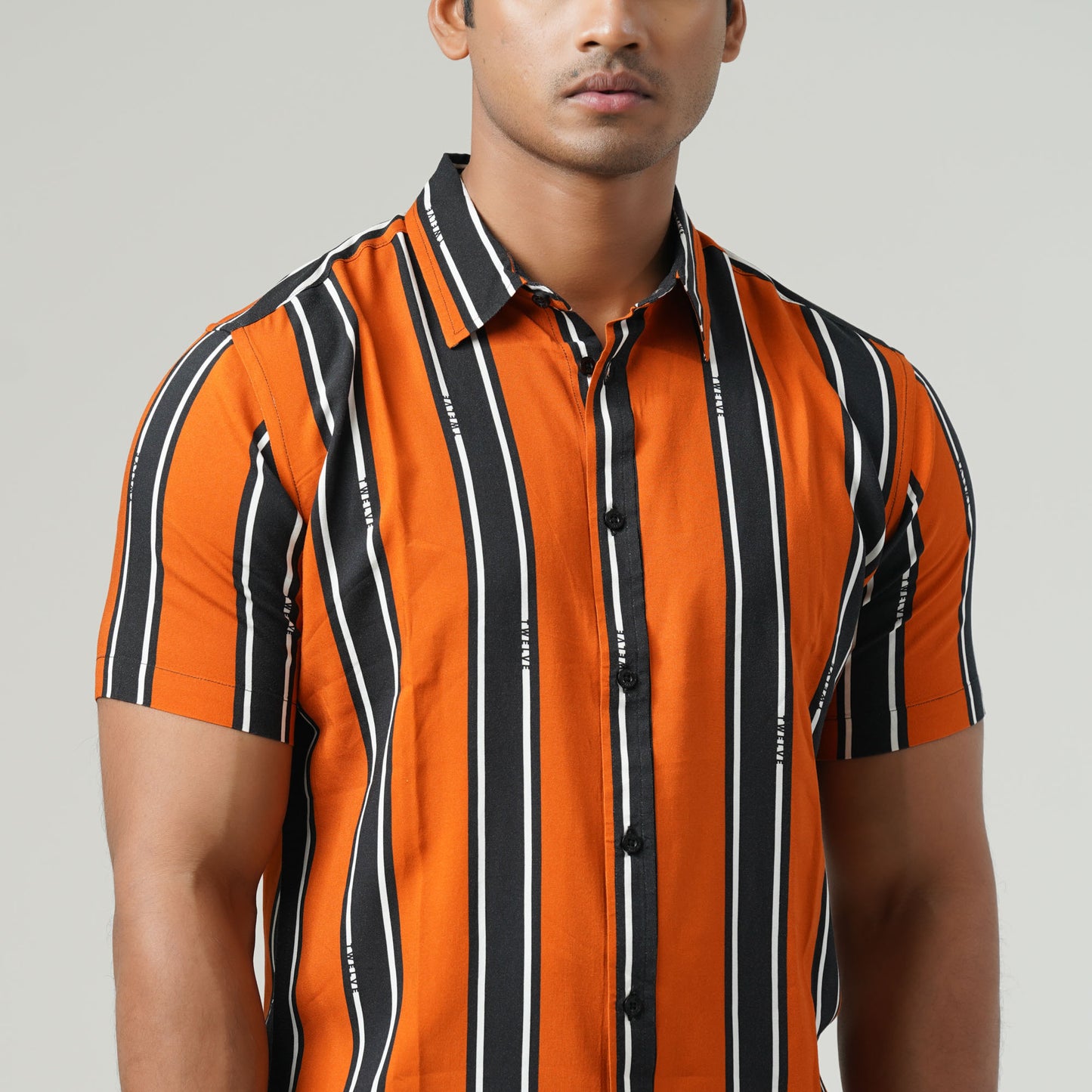 Mens Orange Short Sleeve Shirt