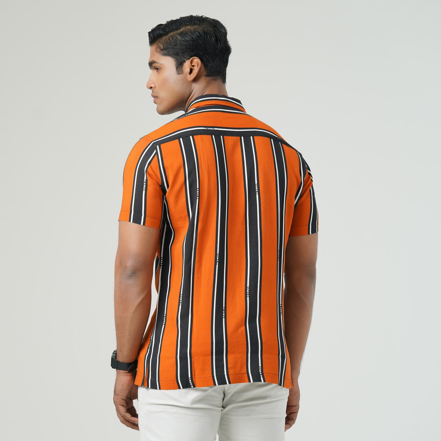 Mens Orange Short Sleeve Shirt