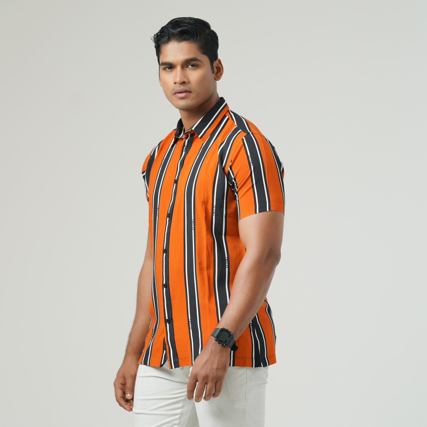 Mens Orange Short Sleeve Shirt