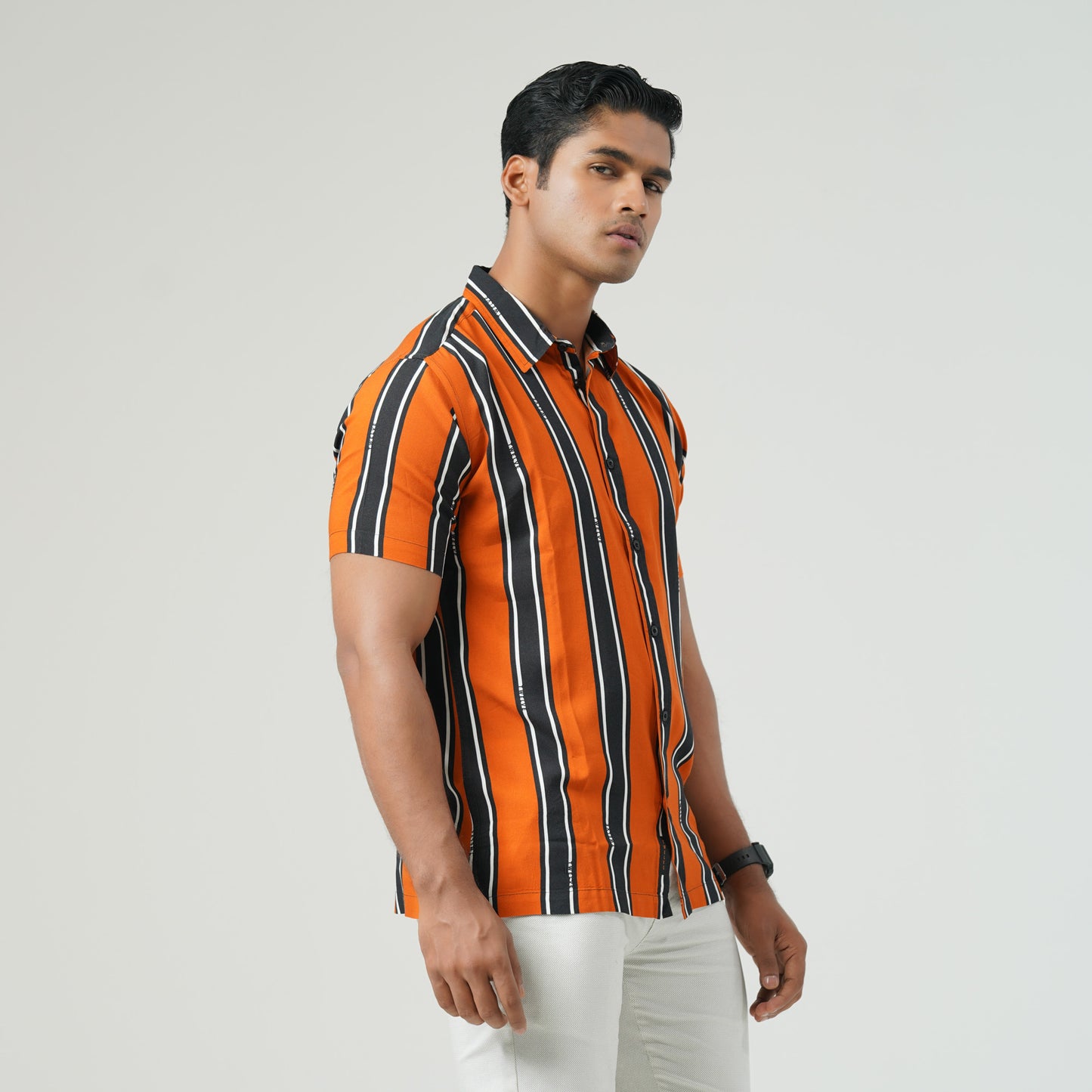 Mens Orange Short Sleeve Shirt