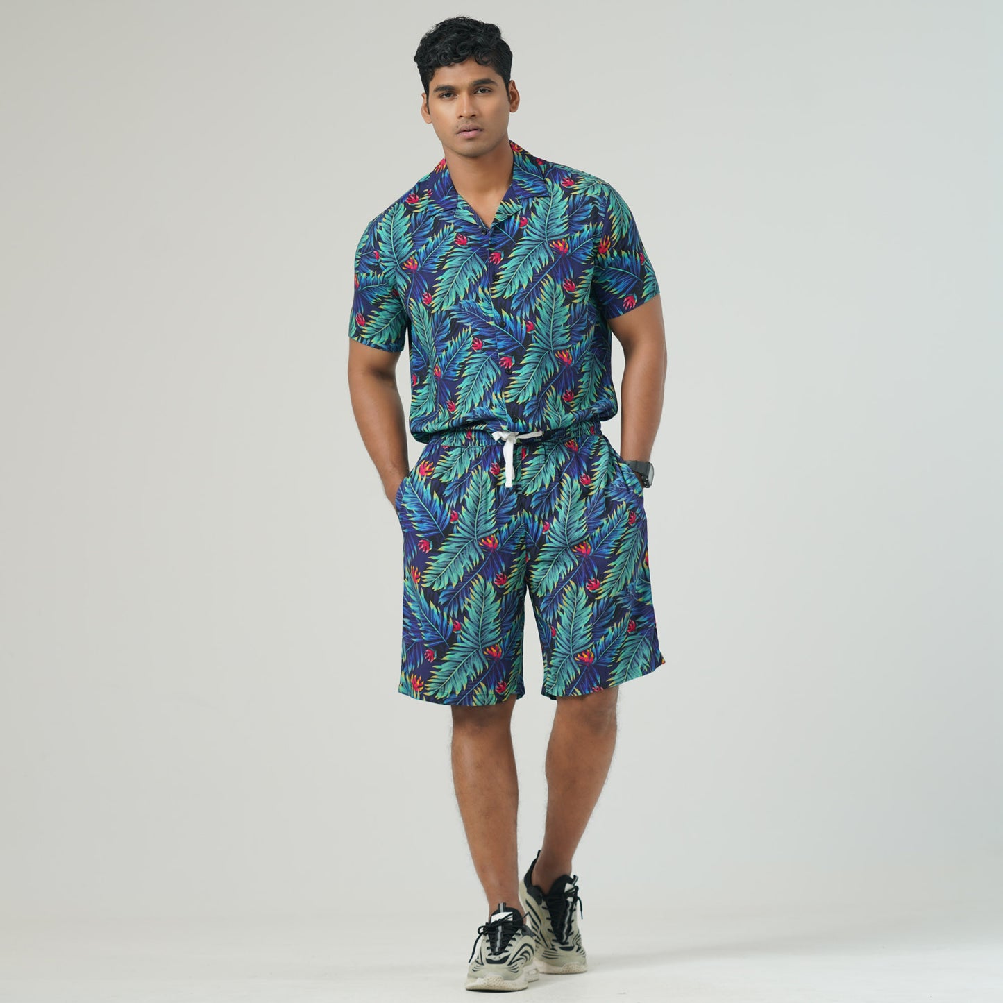 Mens Green Aop Hawai Shirt