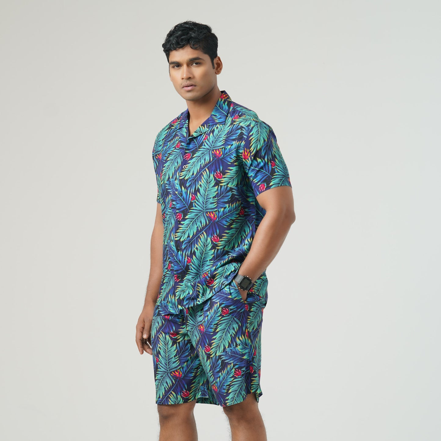 Mens Green Aop Hawai Shirt