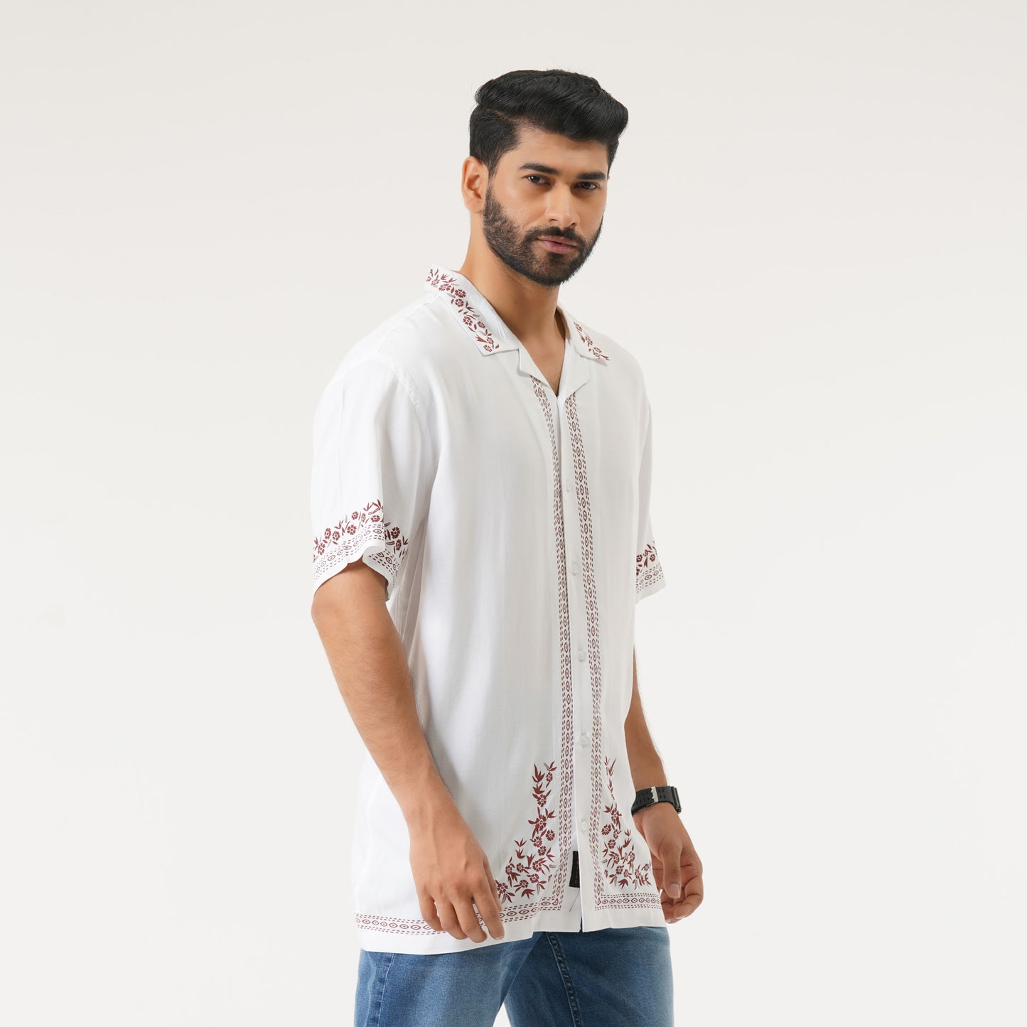 Mens White Hawai Shirt