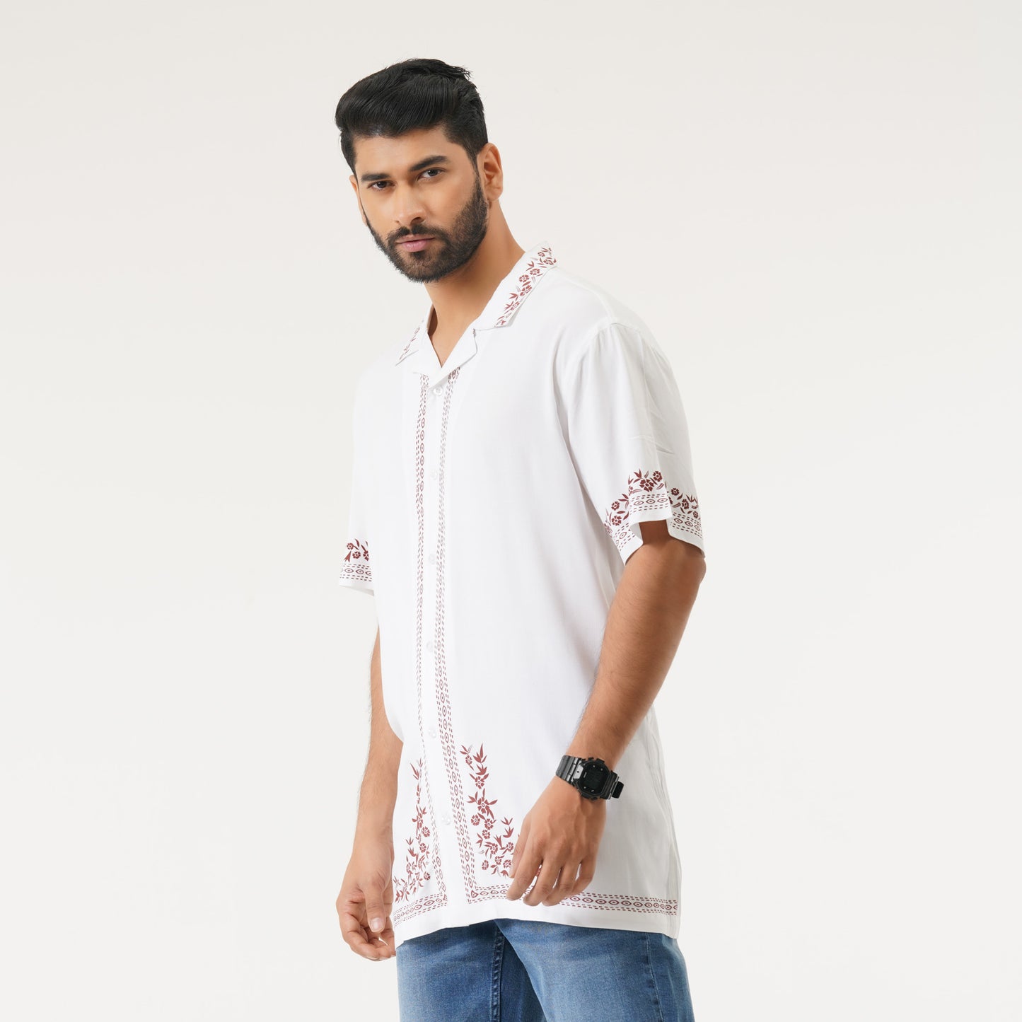 Mens White Hawai Shirt