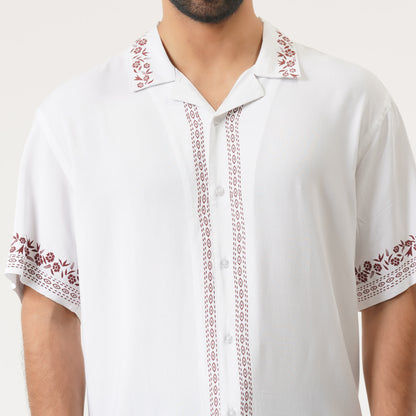 Mens White Hawai Shirt