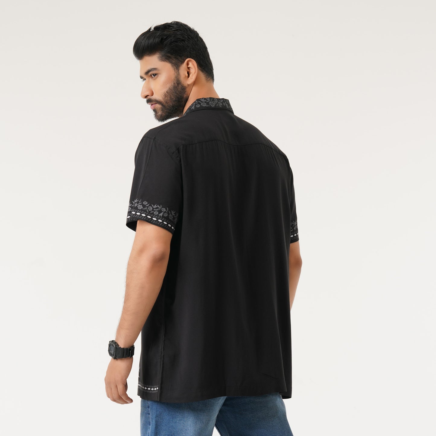 Mens Black Hawai Shirt