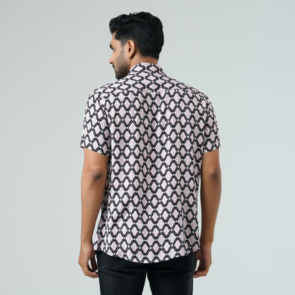 Mens Black Printed Shirt