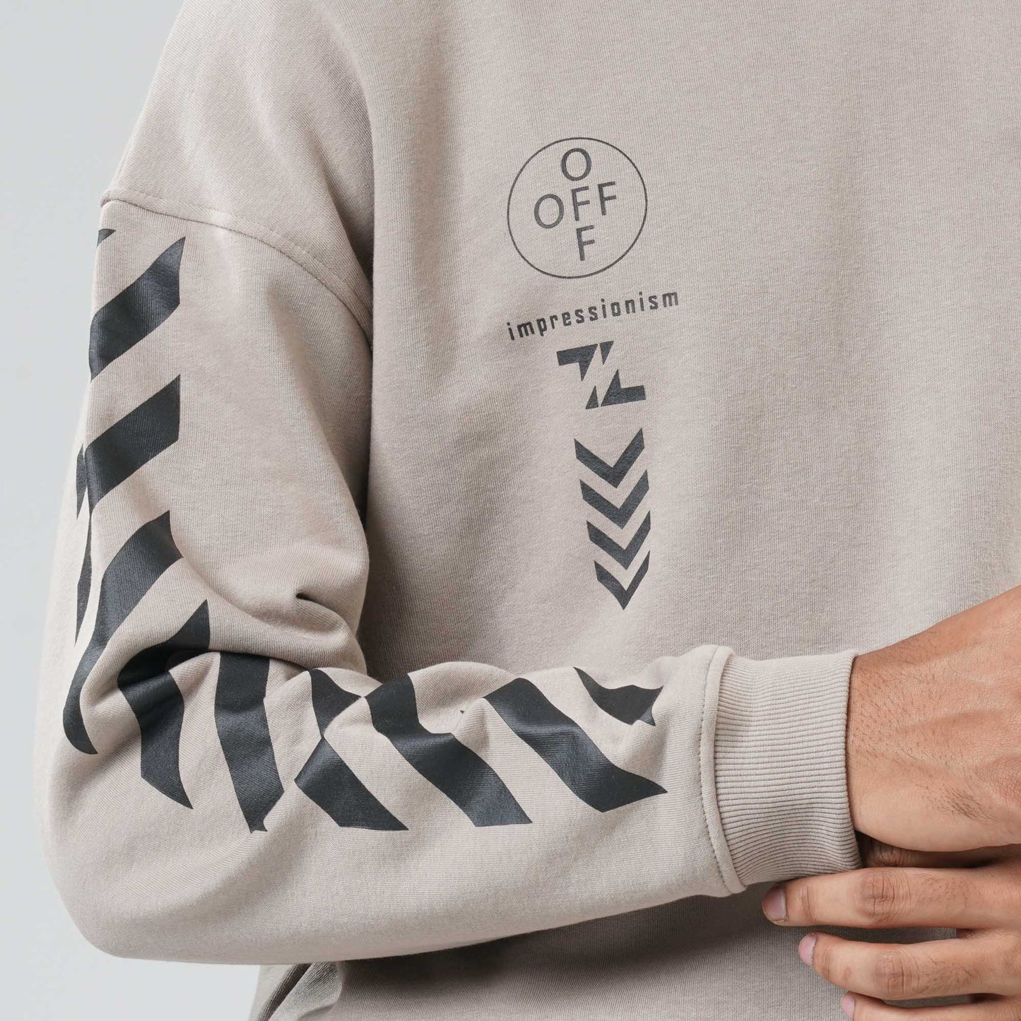 Mens Dark Beige Sweat Shirt