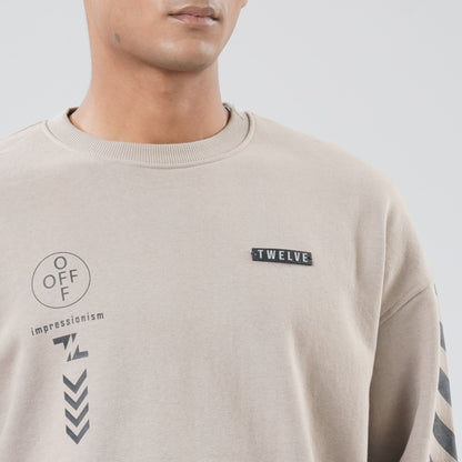 Mens Dark Beige Sweat Shirt