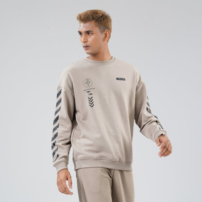 Mens Dark Beige Sweat Shirt